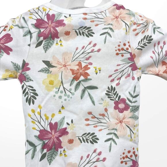 CLOUD ISLAND White Cotton Floral Long Sleeve Snap Closure Bodysuit - Picture 6 of 9